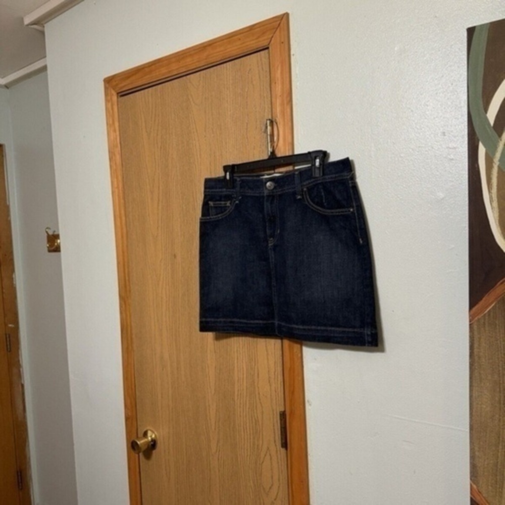Gap Size 8 Dark Wash Above-Knee A-Line Denim Skirt - EUC